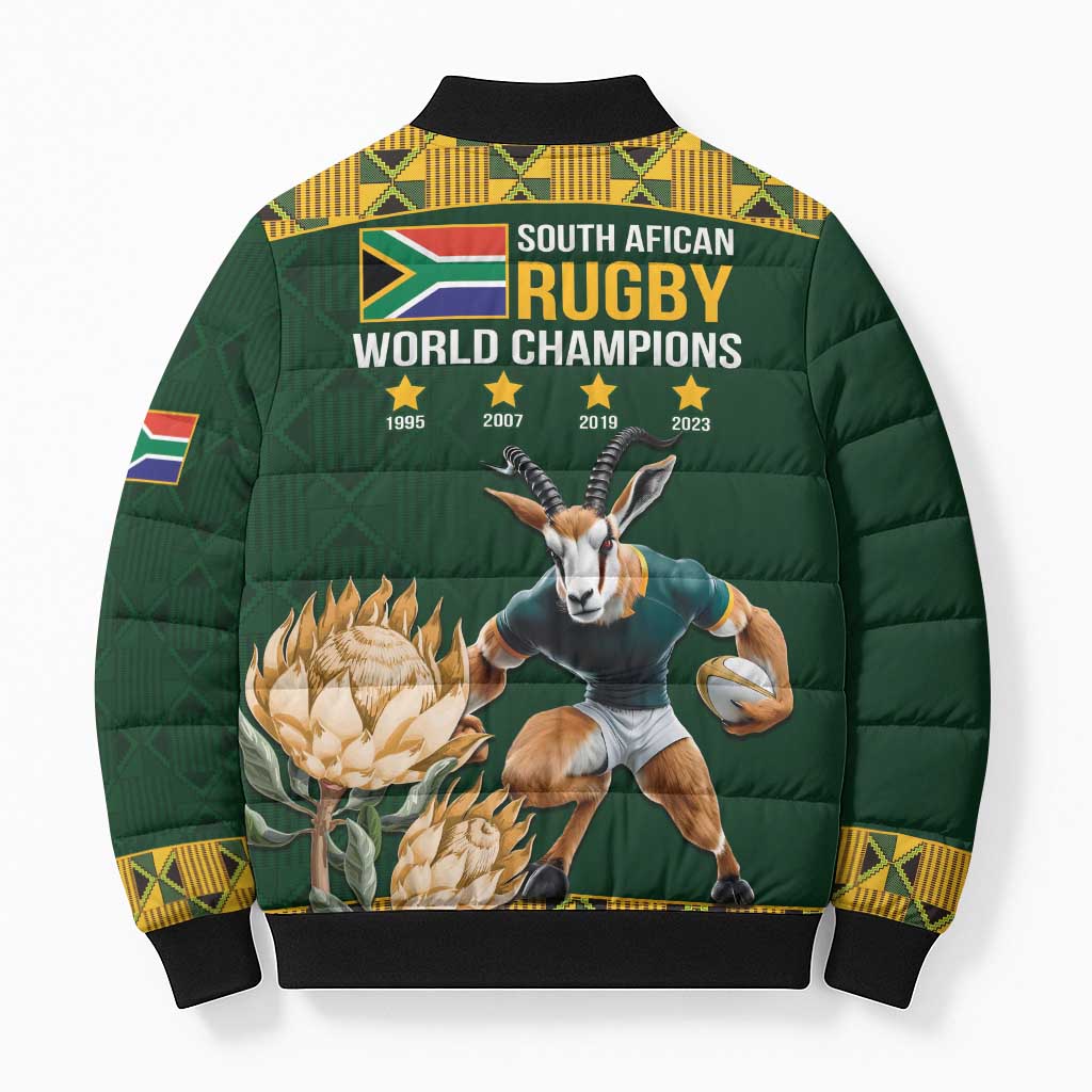 South Africa Rugby History World Champions Bomber Puffer Jacket Springboks Make History