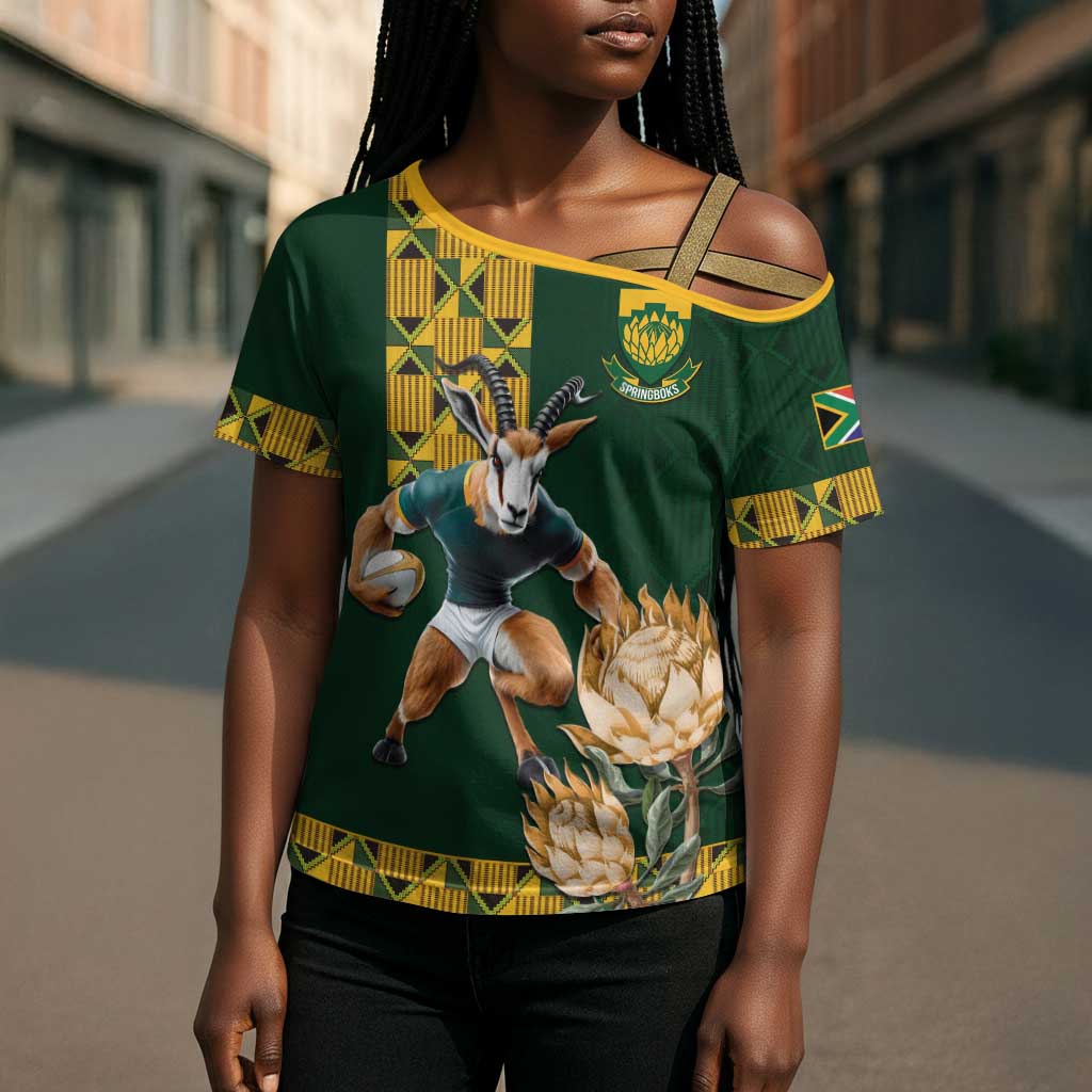 South Africa Rugby History World Champions Cross Shoulder Shirt Springboks Make History