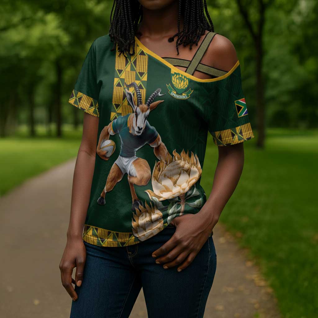 South Africa Rugby History World Champions Cross Shoulder Shirt Springboks Make History