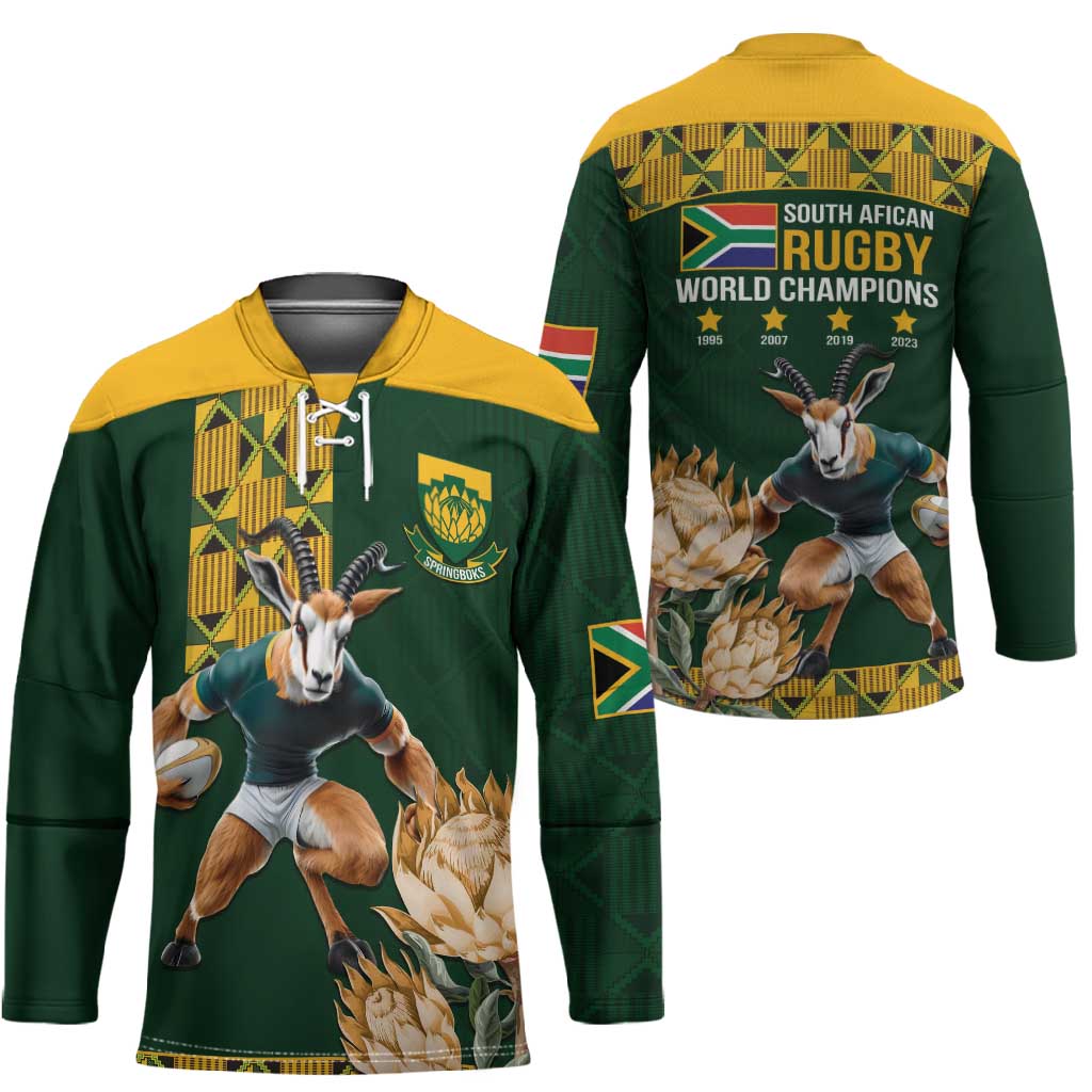 South Africa Rugby History World Champions Hockey Jersey Springboks Make History