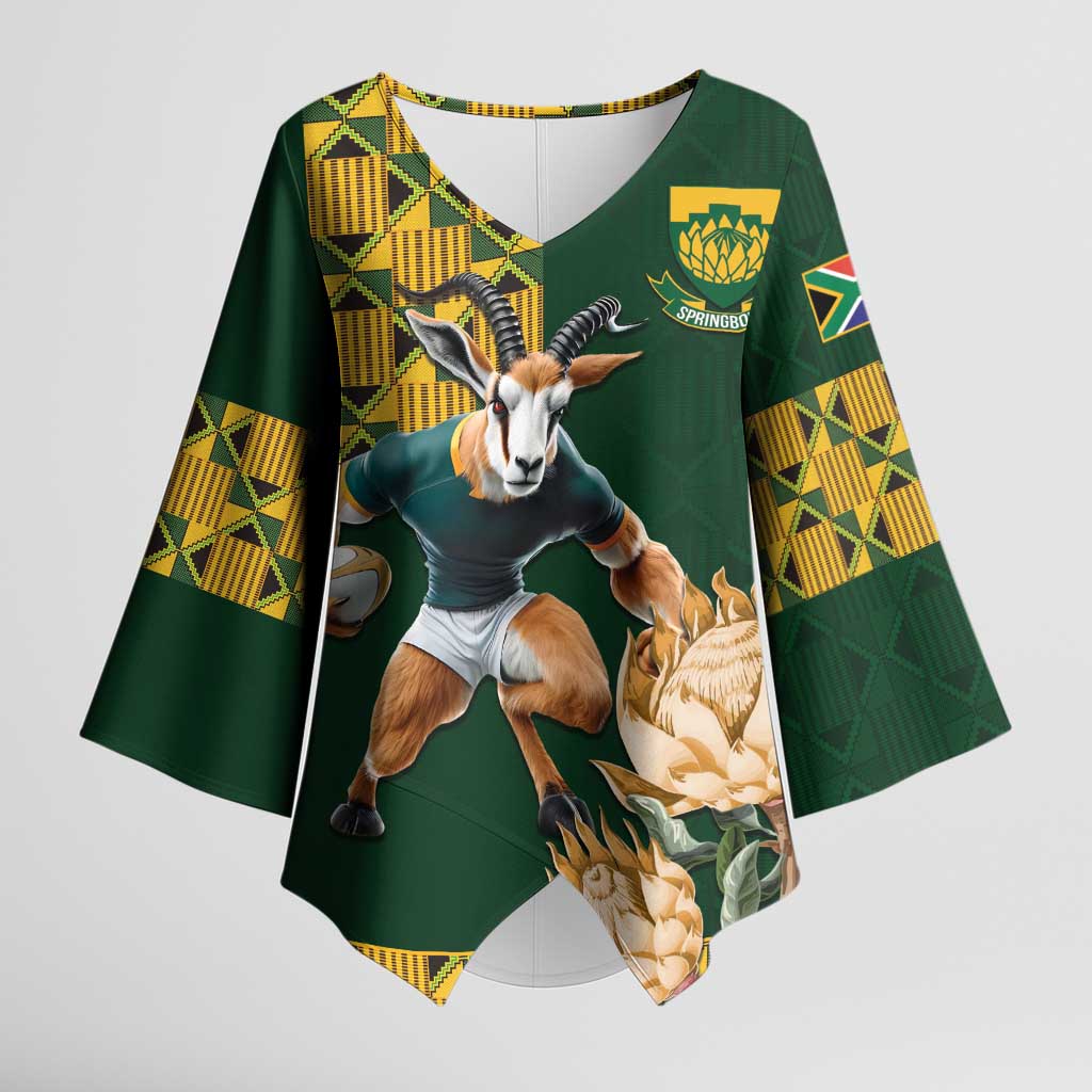 South Africa Rugby History World Champions Kimono Sleeve Blouse ...