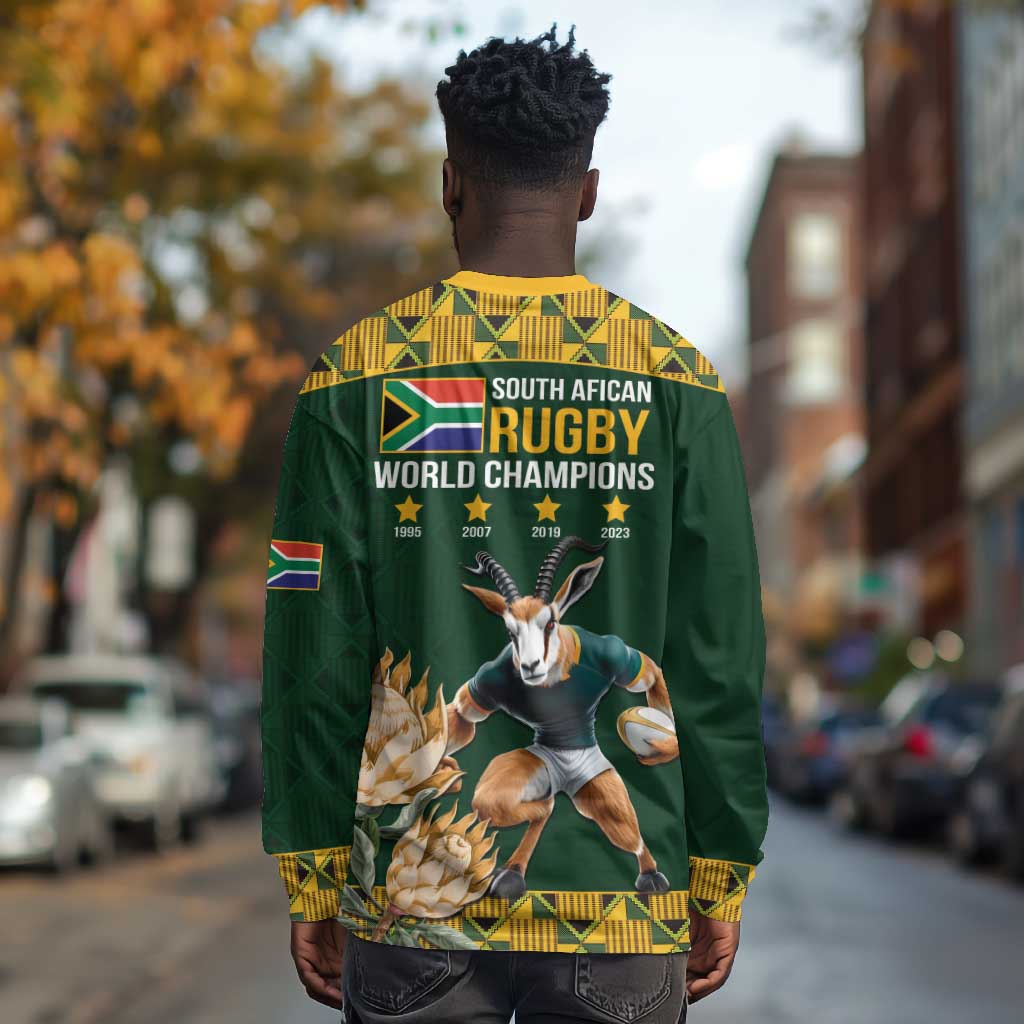 South Africa Rugby History World Champions Long Sleeve Shirt Springboks Make History