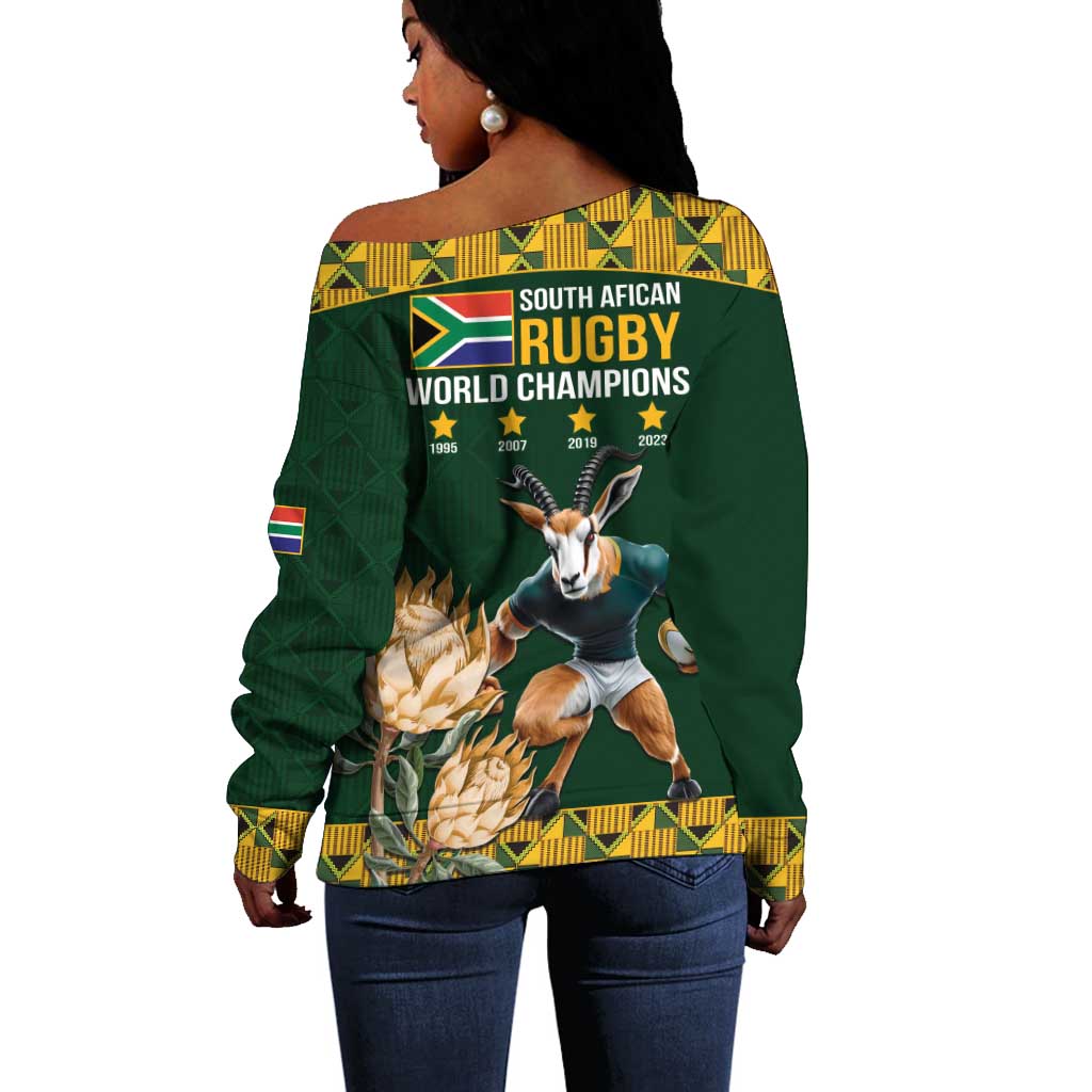 South Africa Rugby History World Champions Off Shoulder Sweater Springboks Make History