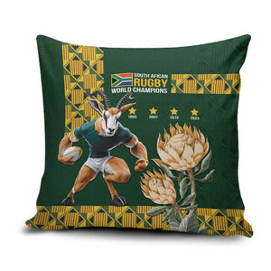 South Africa Rugby History World Champions Pillow Cover Springboks Make History