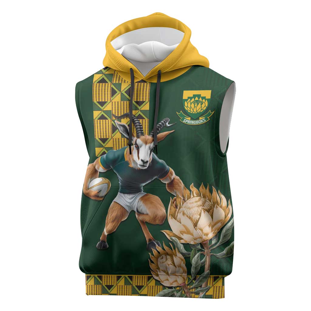 South Africa Rugby History World Champions Sleeveless Hoodie Springboks Make History - African Pride