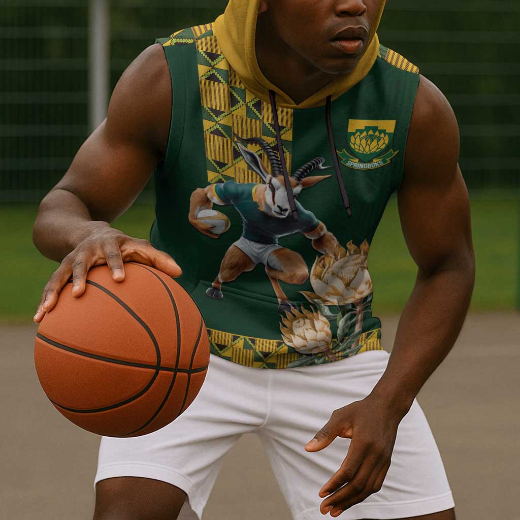 South Africa Rugby History World Champions Sleeveless Hoodie Springboks Make History - African Pride