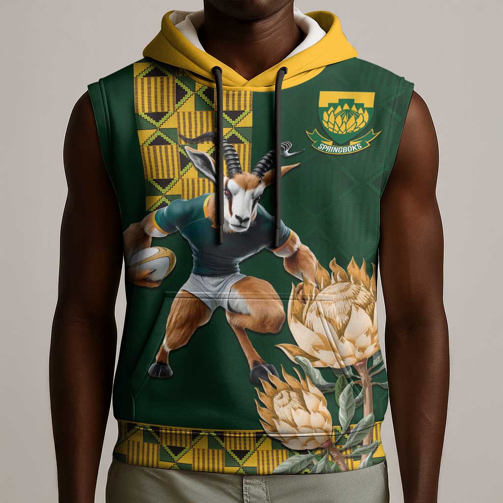 South Africa Rugby History World Champions Sleeveless Hoodie Springboks Make History - African Pride