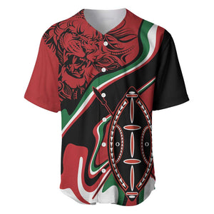 Happy Jamhuri Day Kenya Baseball Jersey Kenyan Lion and Maasai Shield