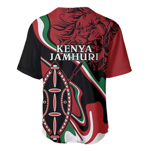 Happy Jamhuri Day Kenya Baseball Jersey Kenyan Lion and Maasai Shield