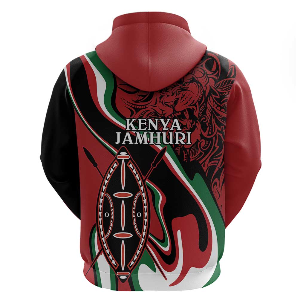Happy Jamhuri Day Kenya Hoodie Kenyan Lion and Maasai Shield