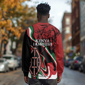 Happy Jamhuri Day Kenya Long Sleeve Shirt Kenyan Lion and Maasai Shield