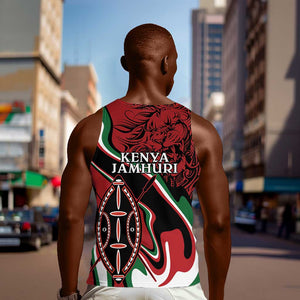 Happy Jamhuri Day Kenya Men Tank Top Kenyan Lion and Maasai Shield