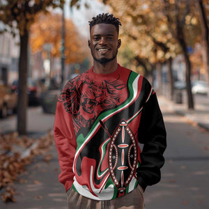 Happy Jamhuri Day Kenya Sweatshirt Kenyan Lion and Maasai Shield