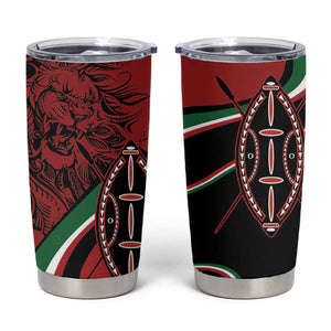 Happy Jamhuri Day Kenya Tumbler Cup Kenyan Lion and Maasai Shield