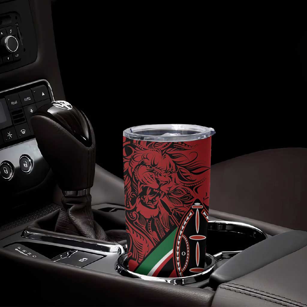 Happy Jamhuri Day Kenya Tumbler Cup Kenyan Lion and Maasai Shield