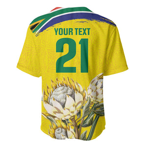 World Cricket Custom South Africa Baseball Jersey Protea Flower Come On Proteas!