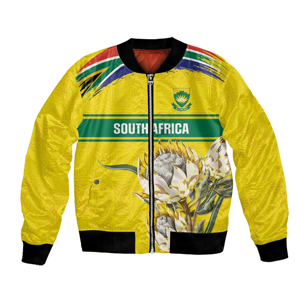 World Cricket Custom South Africa Bomber Jacket Protea Flower Come On Proteas!