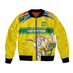 World Cricket Custom South Africa Bomber Jacket Protea Flower Come On Proteas!