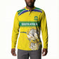 World Cricket Custom South Africa Button Sweatshirt Protea Flower Come On Proteas!