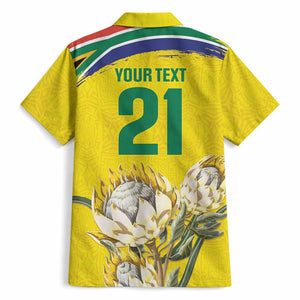 World Cricket Custom South Africa Hawaiian Shirt Protea Flower Come On Proteas!
