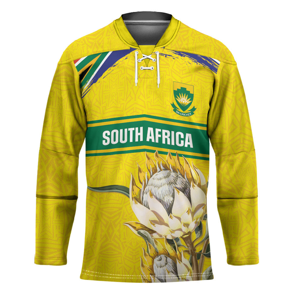 World Cricket Custom South Africa Hockey Jersey Protea Flower Come On Proteas!
