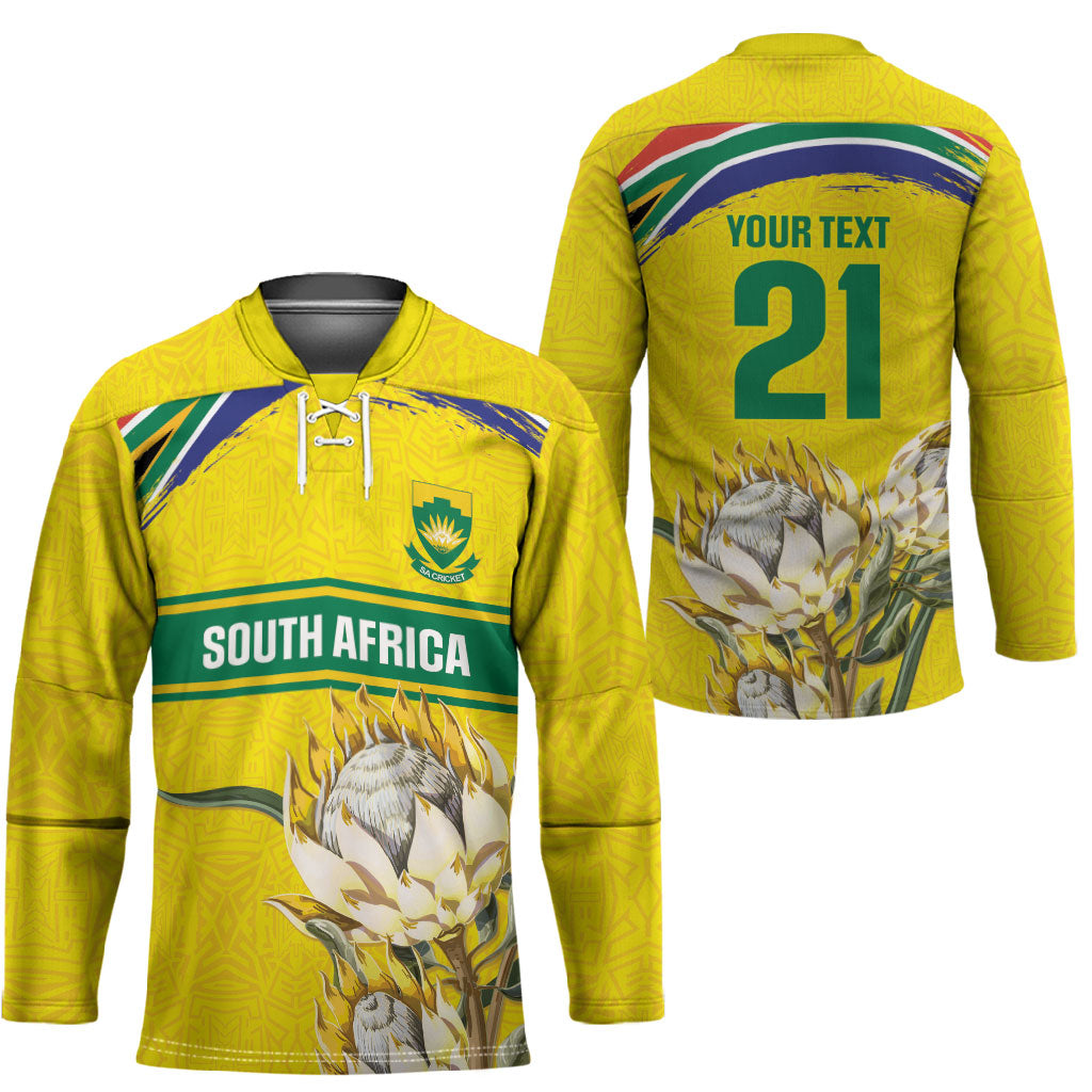 World Cricket Custom South Africa Hockey Jersey Protea Flower Come On Proteas!