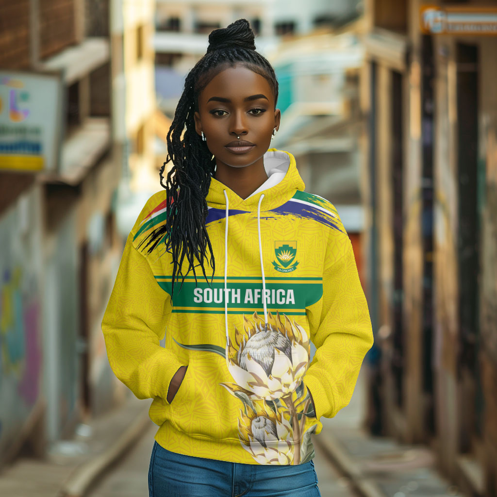 World Cricket Custom South Africa Hoodie Protea Flower Come On Proteas!