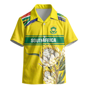 World Cricket Custom South Africa Kid Hawaiian Shirt Protea Flower Come On Proteas!