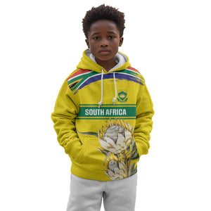 World Cricket Custom South Africa Kid Hoodie Protea Flower Come On Proteas!