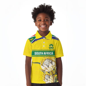 World Cricket Custom South Africa Kid Polo Shirt Protea Flower Come On Proteas!