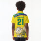 World Cricket Custom South Africa Kid Polo Shirt Protea Flower Come On Proteas!