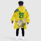 World Cricket Custom South Africa Kid Wearable Blanket Hoodie Protea Flower Come On Proteas!