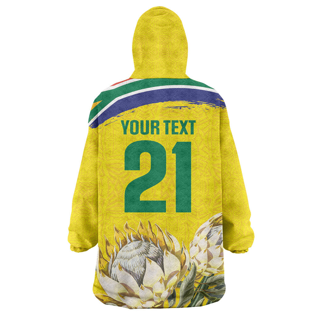 World Cricket Custom South Africa Kid Wearable Blanket Hoodie Protea Flower Come On Proteas!