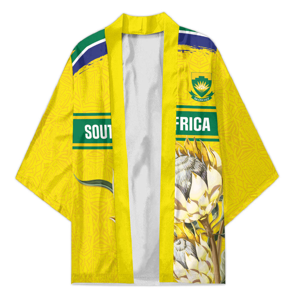 World Cricket Custom South Africa Kimono Protea Flower Come On Proteas!