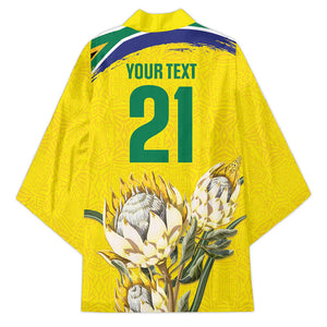 World Cricket Custom South Africa Kimono Protea Flower Come On Proteas!