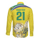 World Cricket Custom South Africa Long Sleeve Button Shirt Protea Flower Come On Proteas!