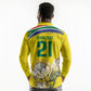 World Cricket Custom South Africa Long Sleeve Polo Shirt Protea Flower Come On Proteas!