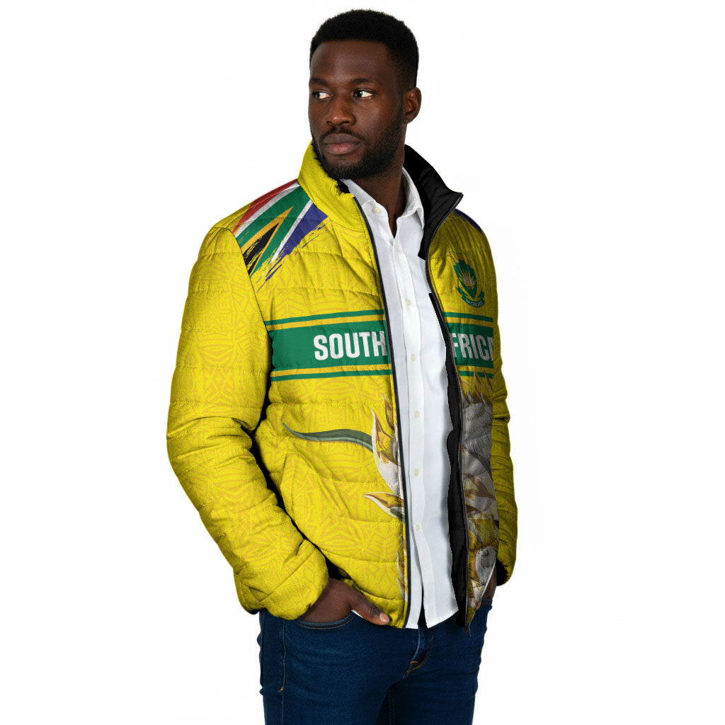 World Cricket Custom South Africa Padded Jacket Protea Flower Come On Proteas!