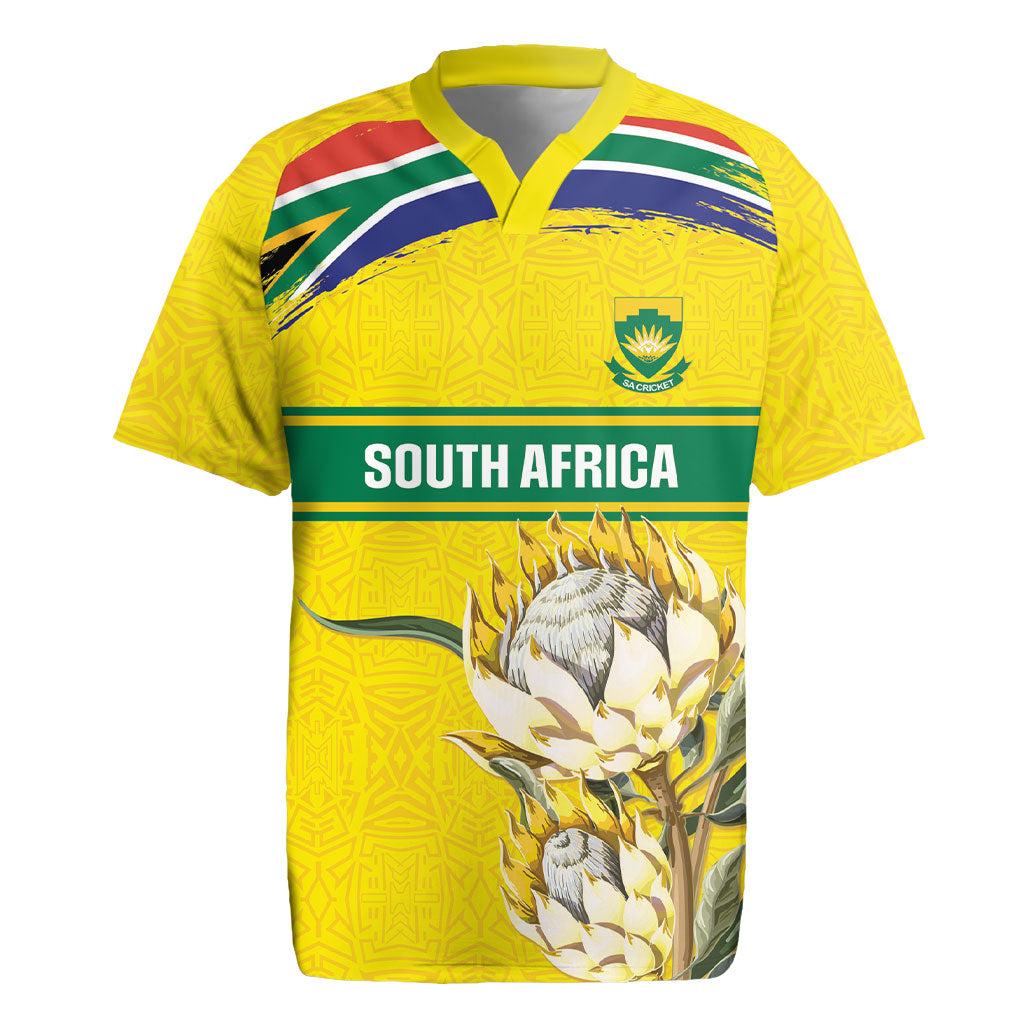 World Cricket Custom South Africa Rugby Jersey Protea Flower Come On Proteas!