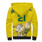World Cricket Custom South Africa Sherpa Hoodie Protea Flower Come On Proteas!