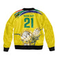 World Cricket Custom South Africa Sleeve Zip Bomber Jacket Protea Flower Come On Proteas!