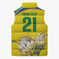 World Cricket Custom South Africa Sleeveless Puffer Jacket Protea Flower Come On Proteas!