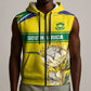 World Cricket Custom South Africa Sleeveless Zip Hoodie Protea Flower Come On Proteas!