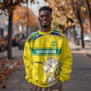 World Cricket Custom South Africa Sweatshirt Protea Flower Come On Proteas!