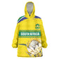 World Cricket Custom South Africa Wearable Blanket Hoodie Protea Flower Come On Proteas!