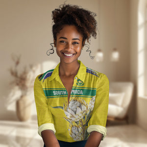 World Cricket Custom South Africa Women Casual Shirt Protea Flower Come On Proteas!