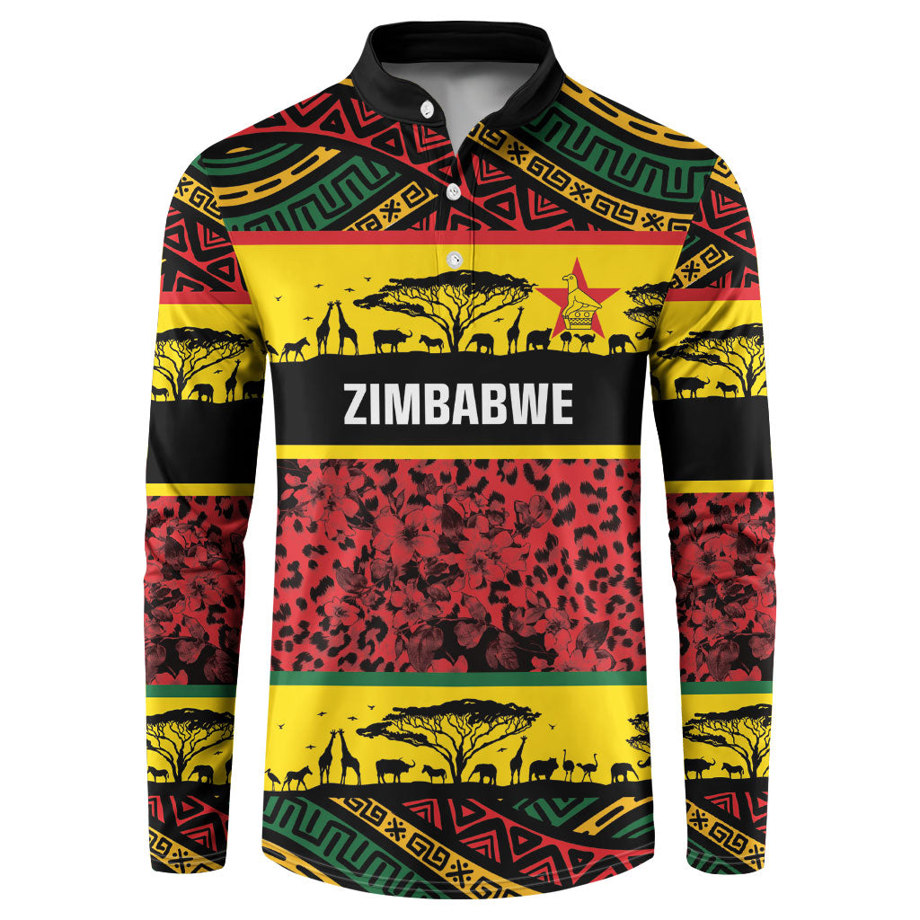 World Cricket Custom Zimbabwe Button Sweatshirt Zimbabwe Bird Go Chevrons!