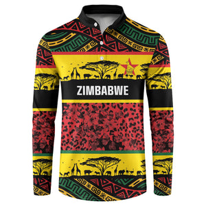 World Cricket Custom Zimbabwe Button Sweatshirt Zimbabwe Bird Go Chevrons!
