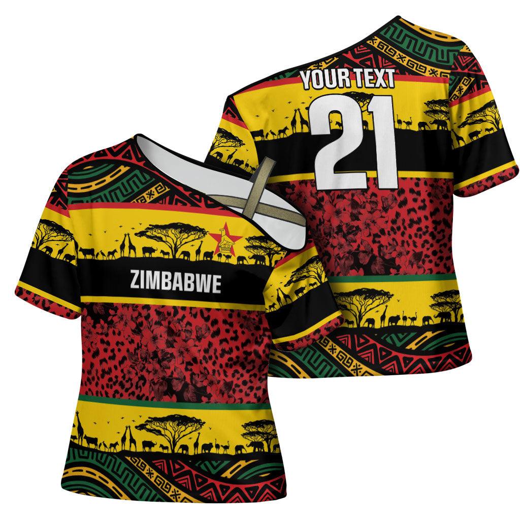 World Cricket Custom Zimbabwe Cross Shoulder Shirt Zimbabwe Bird Go Chevrons!