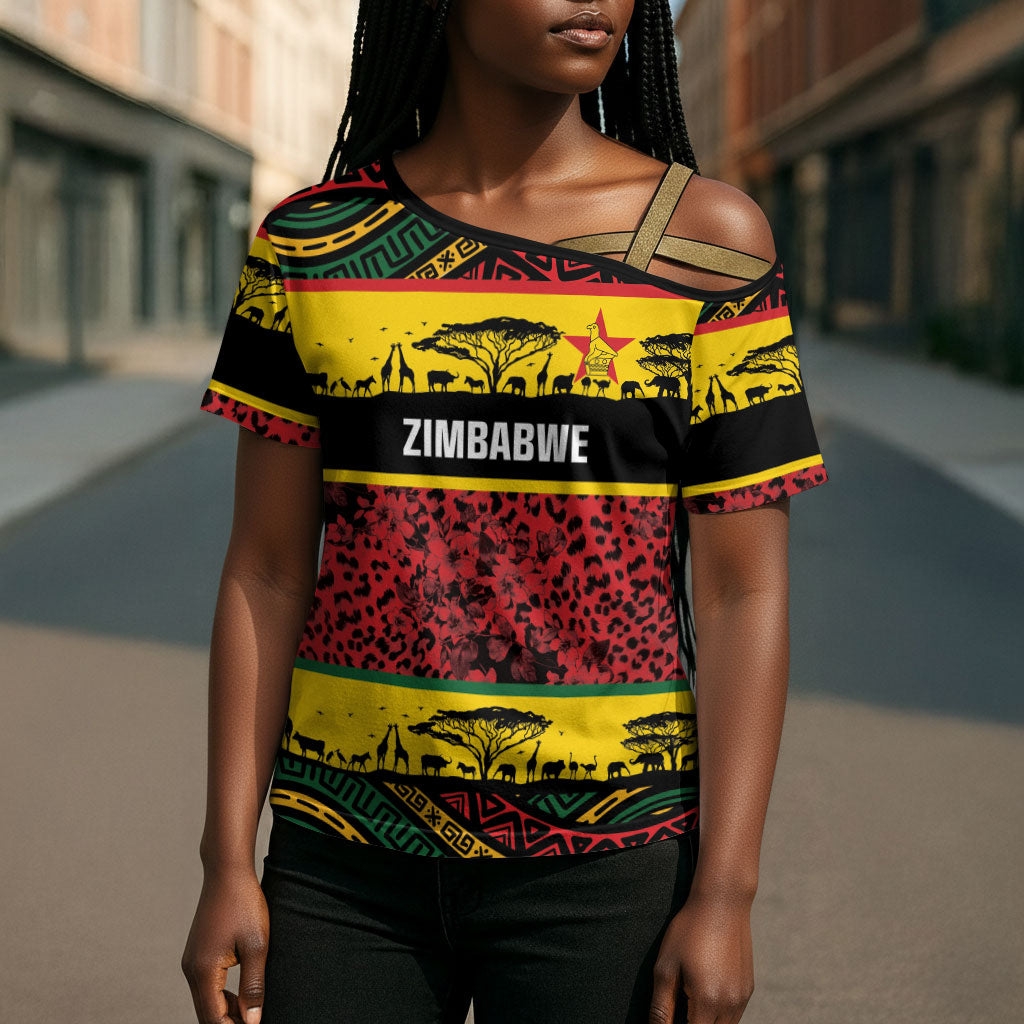 World Cricket Custom Zimbabwe Cross Shoulder Shirt Zimbabwe Bird Go Chevrons!